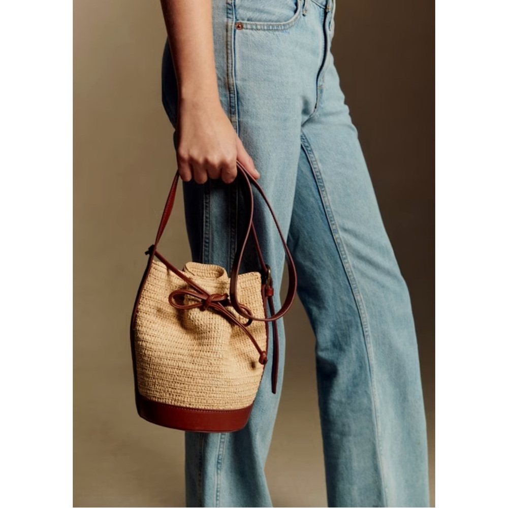 Sezane Mini Farrow Raphia Bag - Picture 2 of 9